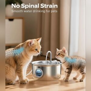 🐈🐕 Stainless Steel Cat Water Fountain